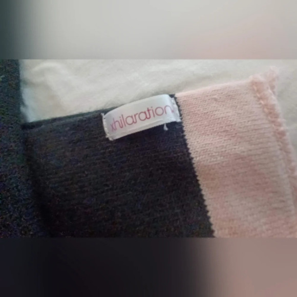 A Vintage Xhilaration Pink Black Stripe Scarf - Picture 2 of 4